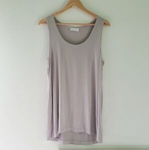 Bryn Walker Tank Top Stretchy Stone Gray Sleevless Tunic Top Medium